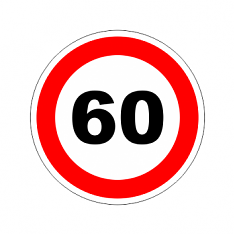Наклейка "Знак ограничения скорости 60 км/ч"