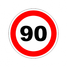Наклейка "Знак ограничения скорости 90 км/ч"