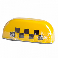 Знак такси 9 шашек (Фонарь TAXI "шашки") м. желтый